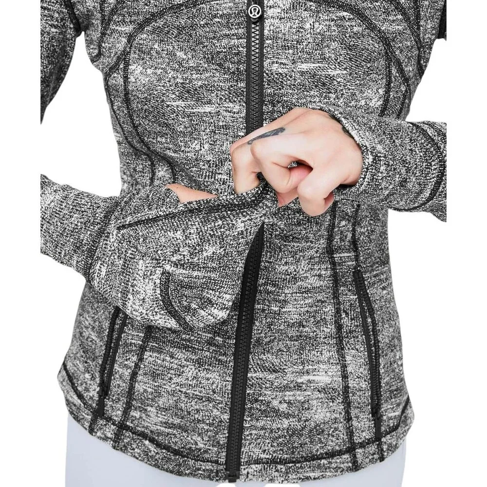 Lululemon Define Jacket in Rush Jacquard Black White - Size 6